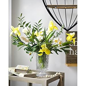 6 Long-Stem Real Touch Artificial Lemon Yellow Irises – Realistic Faux Flowers for Home Decor, Wedding Bouquets, Centerpieces & Floral Arrangements 6 Long Stem Real Touch Artificial Lemon Yellow Irises–Realistic Faux Flowers for Home Decor Wedding Bouquets Centerpieces Floral Arrangements