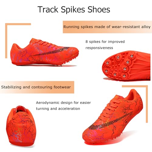 Jokvaex Tênis de corrida masculino e feminino com spikes para meninos e meninas, tênis de atletismo