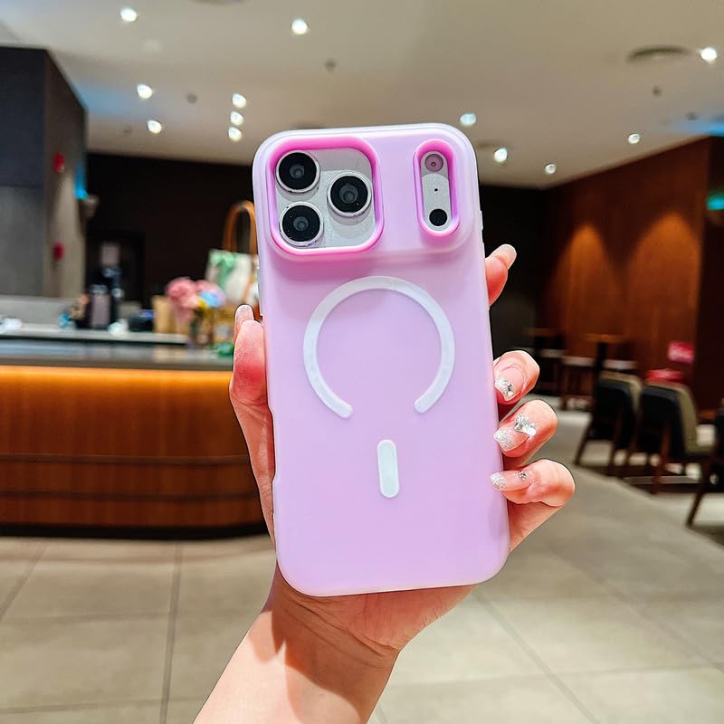 Image of LuxuryKase Magnetic Silicone Candy Case for iPhone 17 Pro | MagSafe Compatible | Slim Protective Case | Lightweight & Flexible | Wireless Charging | Soft Matte Finish - Purple