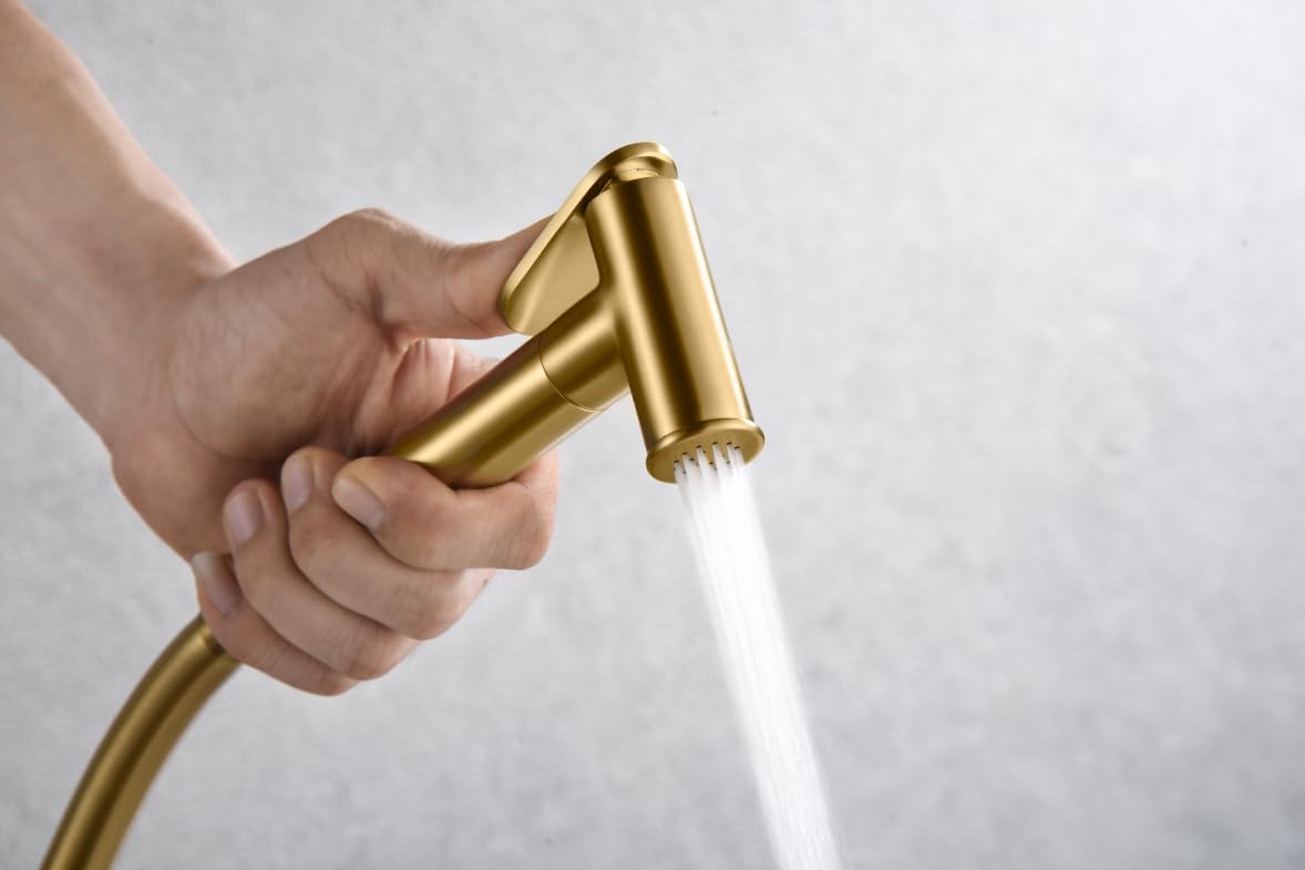 Mice RDG053/OC Robinet mitigeur encastré pour bidet en laiton - Douche hygiénique encastrée et mitigeur bidet encastré Or brossé