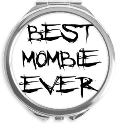 Best Mombie Ever Words Faly Bless Hand Compact Mirror Round Portable Pocket Glass