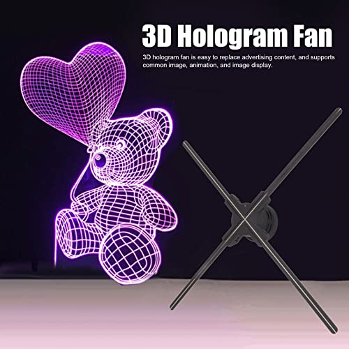 Ventilador LED Holográfico, 720 Esferas Tela Grande de 60 Cm 100‑240 V Resposta Rápida 3D Holograma