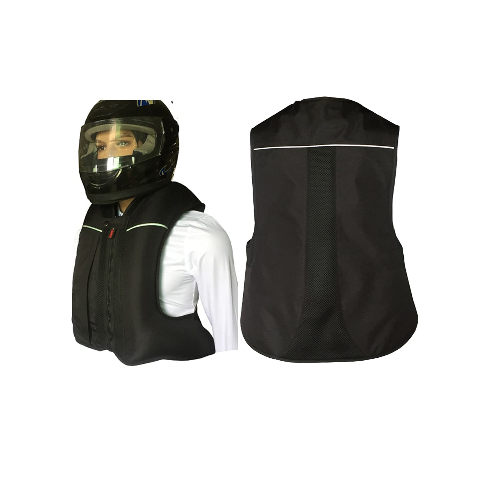 Chaleco De Moto Con Airbag Chaleco De Equitación Con Cinta Reflectante, Es Más Seguro Conducir De Noche. Utilizado Para Deportes Ecuestres, Equitación Al Aire Libre (No Equipado Con Cartucho De CO2) E