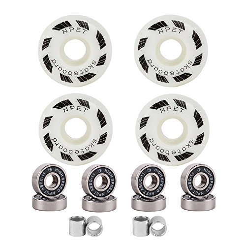 NPET Skateboard Bearings, Skateboard Wheels 52mm, Skateboard Trucks, Skateboard Grip Tape Combo Set