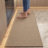 Kitchen Mats for Floor, Super Absorbent Kitchen Rugs Non Slip Washable, Rubber Backing Soft Braided Standing Kitchen Sink Mat Kitchen Runner Rug, Front of Sink, Easy to Clean, Khaki 17"x47"