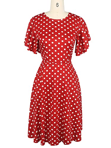 Image of oxiuly Wedding Church Vintage Cocktail Dresses with Pockets Summer Casual Floral Dress for Women Flare376