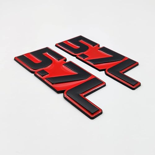 Miniatura 5 de 2 emblemas de metal de 5.7 L con logotipo de alta calidad 3D 5.7 insignias para guardabarros de puerta de automóvil, calcomanía de ala lateral,