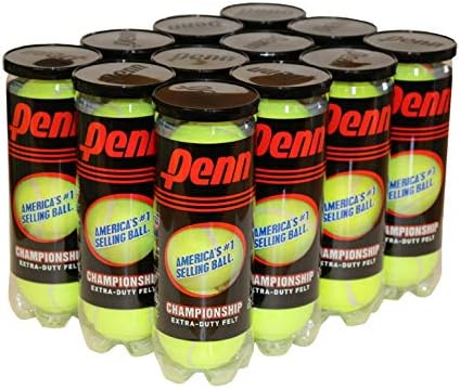 Penn Championship Extra Duty Felt Pressurized Tennis Balls - 12 Cans, 36 Balls
