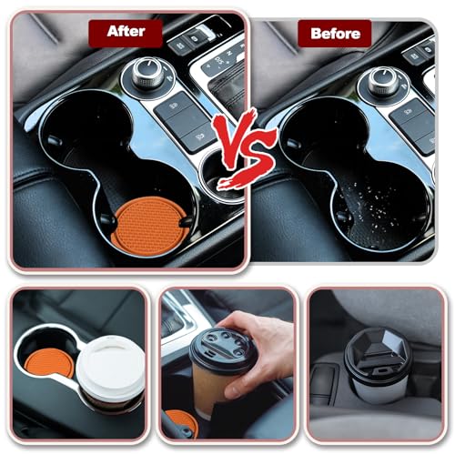 Portavasos para carros universal PVC naranja miniatura 6