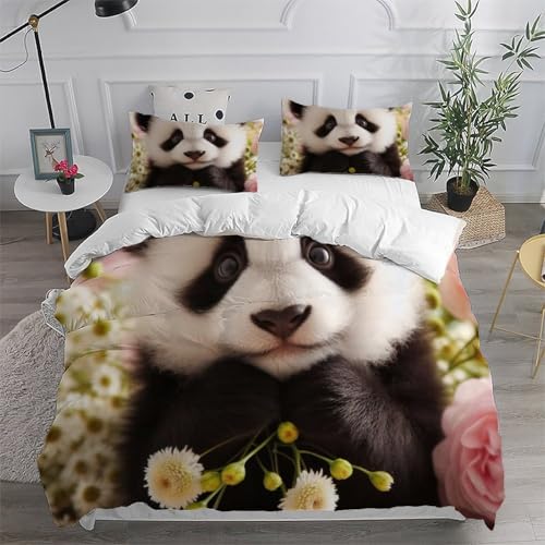 Housse de couette panda 3D en microfibre infroissable facile à laver - 6