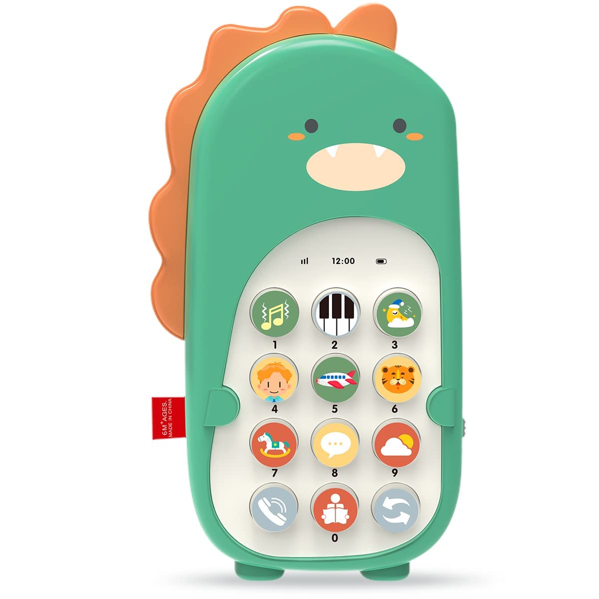 Baby Cell Phone Toys with Music,Kids Teething Toys Play Phone Musical Educational Toys for 6 12 16 18 Months Baby Toddlers and Aged 1+ Kids (Green)