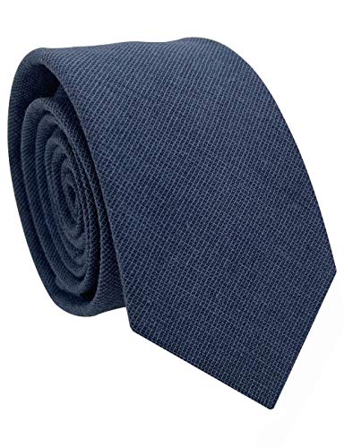 Image of Kebocis Mens Solid Color Cotton Necktie for Men
