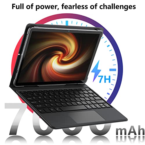 ZONKO 2 in 1 Tablet 10 Zoll Android Tablett 128GB ROM 1TB TF 13+8MP Kamera Octa-core 1080P FHD Video 7000mAh 2.4G/5G WiFi Tablet mit Tastatur BT5.0 GPS OTG Grau PC Modus – Bild 7