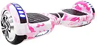 Hoverboard Skate Elétrico 6.5' com Led e Bluetooth Original Brinovar (Rosa Camuflado)