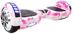 Hoverboard Skate Elétrico 6.5' com Led e Bluetooth Original Brinovar (Rosa Camuflado)