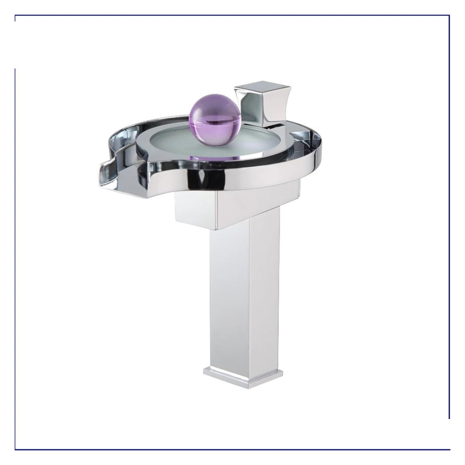 Robinet de lavabo à LED cascade chromé pour salle de bain moderne