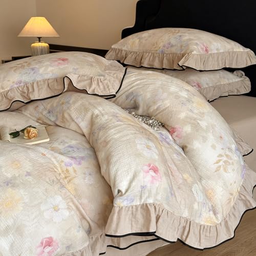 Image of VM VOUGEMARKET Vintage Flower Duvet Cover Set King