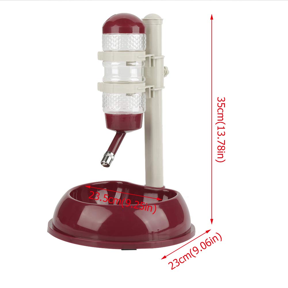 Hztyyier Alimentador Ajustable para Mascotas, Cuenco para Perros, dispensador de Agua, Botella para Beber, Recipiente para Alimentos, Cuenco, dispensador de pie para Gatos, Perros, Verde(marrón)