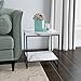 Tilly Lin Faux Marble Side Table, White Marble Small Coffee Table with Storage, 2-Tier End Table for Living Room, Nightstand for Bedroom (White, Black)