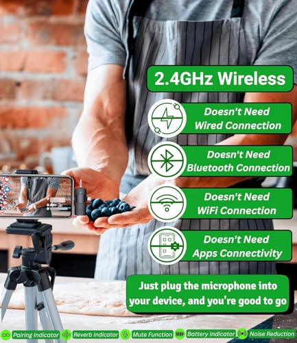 Image of Wireless 3-in-1 Mic Set Microphone for iPhone Android & Camera with Noise Cancellation | Plug & Play Portable Mic for YouTube, Vlogging, Interview, Live Streaming & Podcast Recording (F11-MIC)
