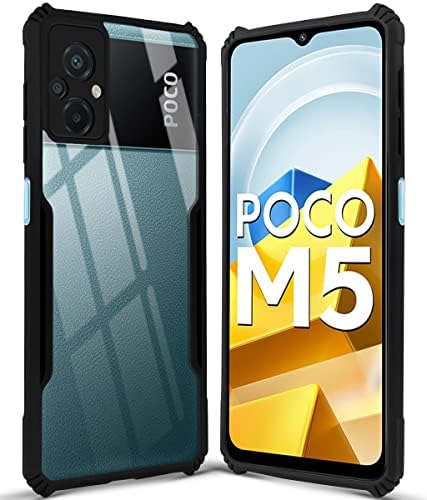 Image of Jkobi Back Cover Case for Poco M5 (Shockproof with Polycarbonate Clear Panel | Professional Black)