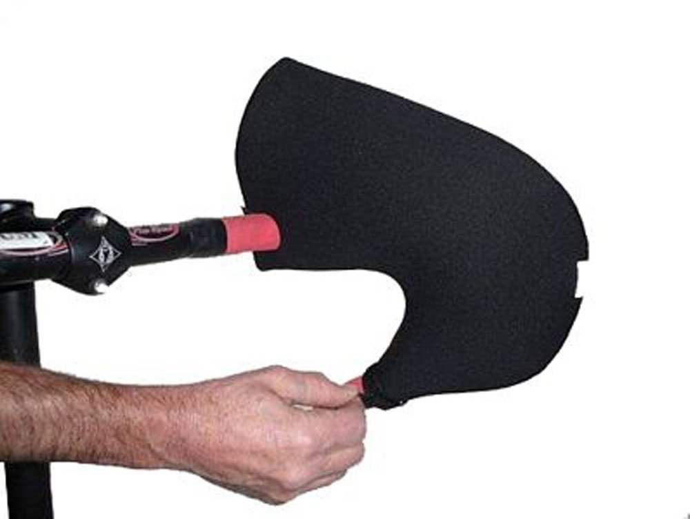 BAR MITTS Aufsteckbare große Schwarze Extreme Cold Rennrad-Pogies für Drop-Lenker mit internen Kabeln, wasserdicht, offenes Zugang-Design, einfache 