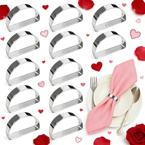 12 Pezzi Portatovaglioli ad Anello Portatovaglioli Anello Anelli portatovaglioli Semicerchio Lucido Adatto per Ristoranti Domestici Bar e Matrimoni la Maggior Parte Delle Feste a Tema