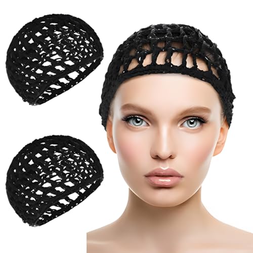 SGERUFZ 2 Pezzi Retina per Capelli in Viscosa, Cuffia da Notte Morbida e Traspirante per Cura dei Ricci, Doccia, Protezione Capelli Crespi e Naturali, Accessorio per la Notte a Casa