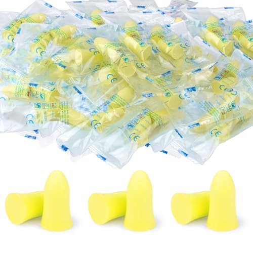 30 Pairs Ultra Soft Foam Ear Plugs, 36dB SNR Noise Reduction Earplugs for Sleeping Hearing Protection Travel Shooting Work Concentration Construction Site, Yellow