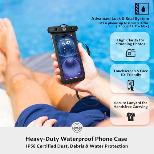 Image of STOVER 5 /10 /25 /30 /40L Waterproof Dry Bag, Medium Lightweight Roll Top Dry Bag Backpack w /Waterproof Phone Case, Kayaking, Travel, Hiking, Fishing, Tubing, Camping, the Beach, Men /Women (Pink)