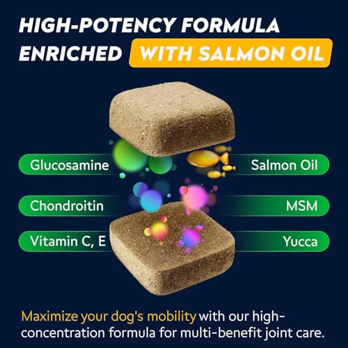 STRELLALAB Glucosamine Treats for Dogs - Joint Supplement w/Omega-3 Fish Oil - Chondroitin, MSM - Advanced Mobility Chews - Hip & Joint Care - 60 Count (Pack of 1) Bacon - Image 6