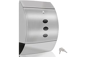 Modern Stainless Steel Wall-Mounted Mailbox with Large Capacity and Key Lock