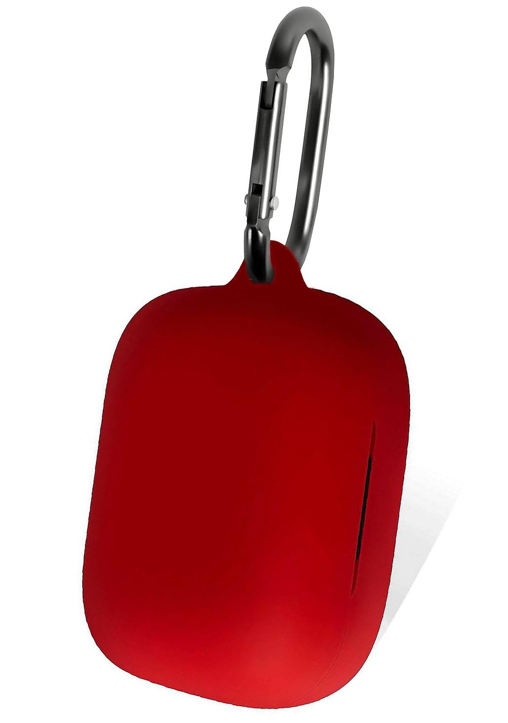 Geiomoo Silicone Case for EarFun Air Pro 4, Protective Cover with Carabiner (Red)