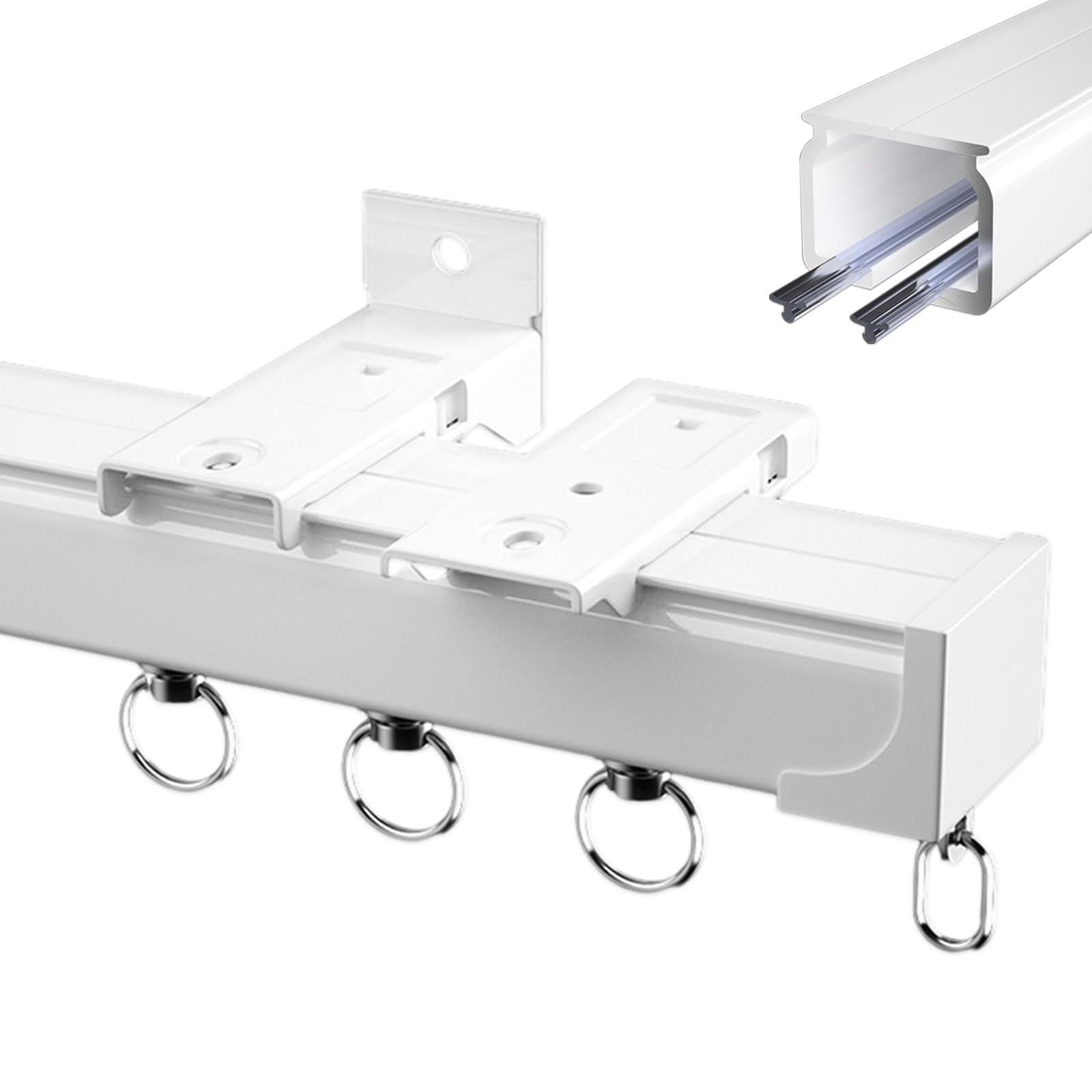 Tringle à rideaux en aluminium 1,6 m pour fixer solidement sans affaissement