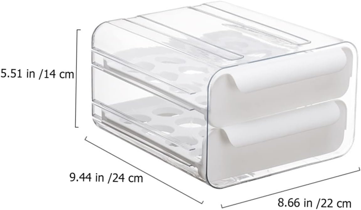 Fridge Egg Storage Organizer Stackable Double Layer Container for Refrigerator Egg Holder with Design for Easy Viewing and Efficient Organization