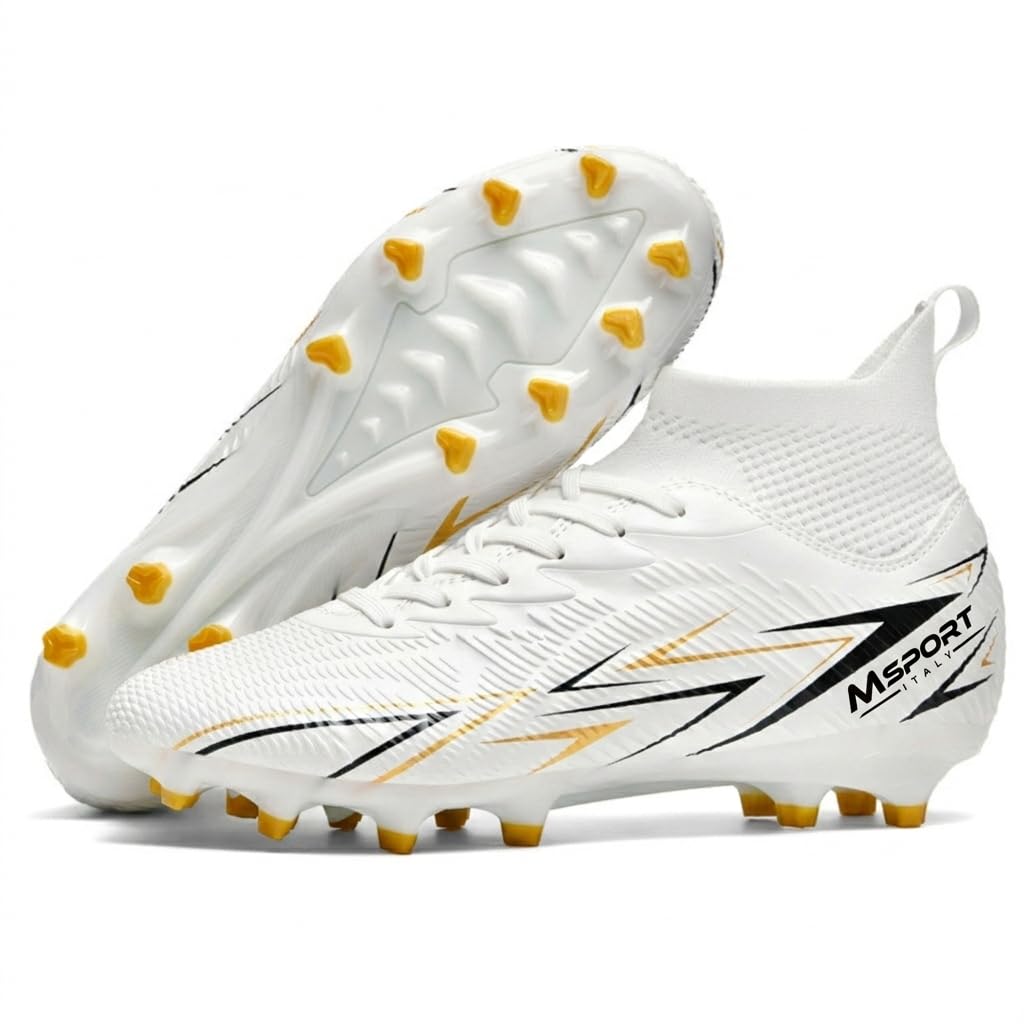 Msport Fußballschuhe für Kinder/Jungen mit Stollen – rutschfest, Leicht und Bequem – Ideal für Naturrasen und Kunstrasen