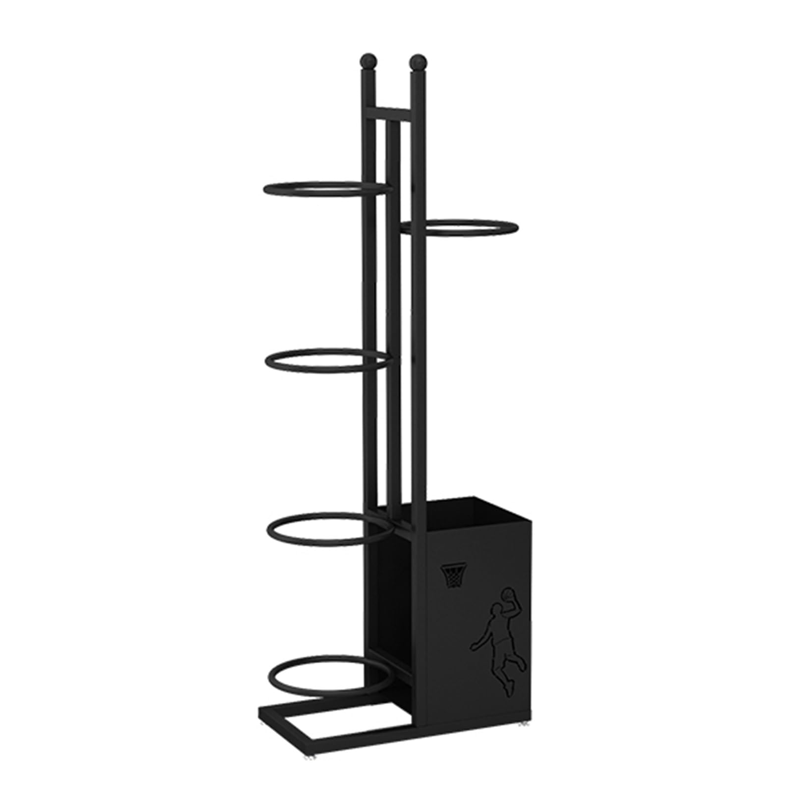 Supporto per Racchette da Tennis. Espositore per Racchette da Badminton Nero/Oro/Bianco. Supporto per Attrezzature Sportive con la Palla. per Palestra, Scuola o Palestra (Nero) (41 x 22 x 11