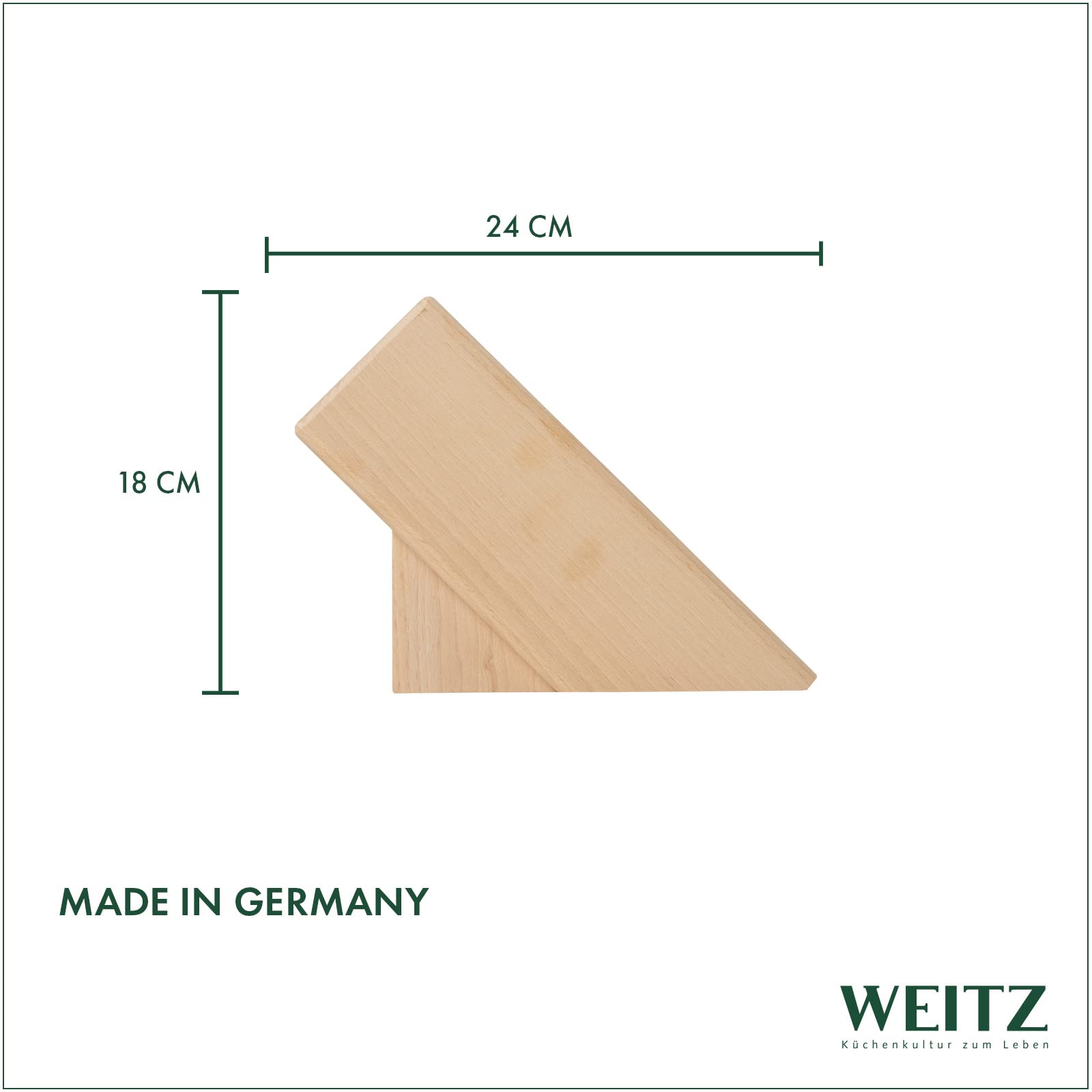 WEITZ Messerblock aus Buchenholz – Unbestückter Messerhalter für Küchenmesser – Robuster und stabiler Messerblock – Made in Germany