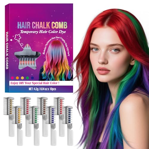 MIUMONE 8 Color Festive Fun Hair Chalk Combs