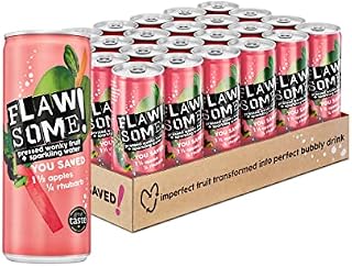 Flawsome! Drinks - Lightly Sparkling Juice  No Added Sugar 100% Pressed Fruit Juice Water - Fizzy Fruit Drink - Low Calorie Healthy Soda Alternative (Apple & Sour Cherry 24 x 250ml)