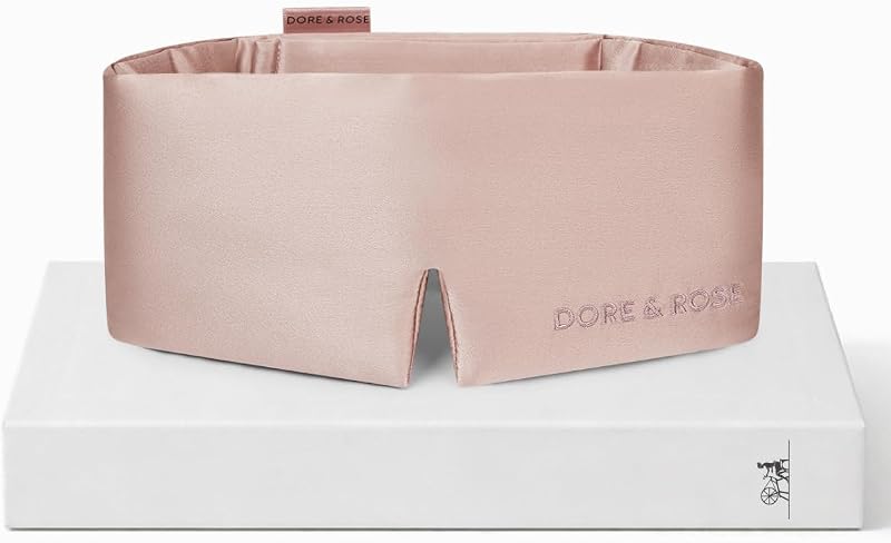 Máscara de olhos Dore & Rose Deep Sleep em seda preta, modelo DSM-17