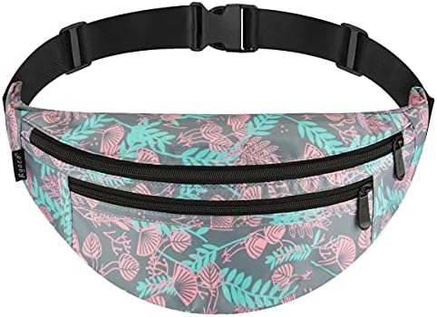 Ryaco Bum Bag Doggy Bag Waist Pack for Men Women Unisex Water Resistant Fanny Pack 3 Pockets Workout Pouch with Adjustable Strap for Fitness/Dog Walking/Execise/Hiking/Climbing/Outdoor Sports