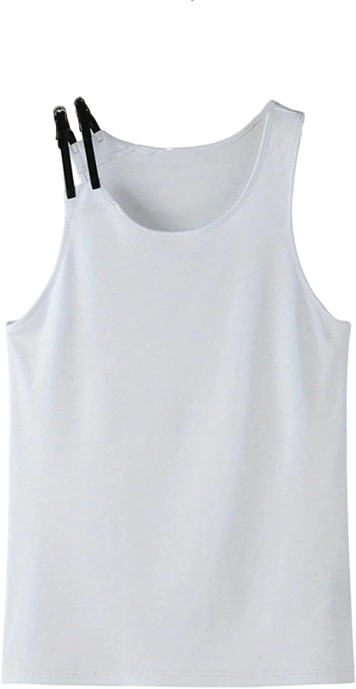 Men Tank Tops Cotton Sleeveless Slim Fit Hip Hop Casual Fitness Vest