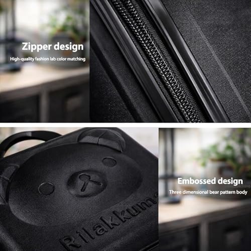 Image of Makeup Case Suitcase, Mini Bag, Mini Hard Shell Travel Luggage, Women Portable Water Proof Carrying Suitcase, Organizer, Small Hard Shell Cosmetic Lugge Bag, Water Proof (T - Black)