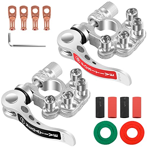 AWELTEC Car Battery Terminal Connectors Kit 4 ways, Quick