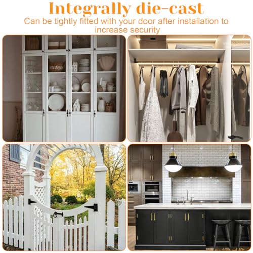 2 Stück 2 inch Türriegel,Kleine Riegelschloss mit Schrauben,Aluminium Schieberiegel,Schwarz Riegel Tür,Kleinem Riegelschloss für Garten,Lagerhaus,Fenster,Zaun Zimmertüren