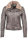 Gipsy Damen Lederjacke DIBAH W18 LANOV W mit Lammfell besetzter Kragen