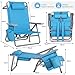 LIFERUN Strandstuhl Klappbar Leicht 2er Set, Rucksack Klappstuhl Strand, Campingstuhl Kann Flach Liegen,bis 150 kg belastbar, Outdoor Faltstuhl mit Verstellbarer Hohe Rückenlehne, Eisbeutel,Blau