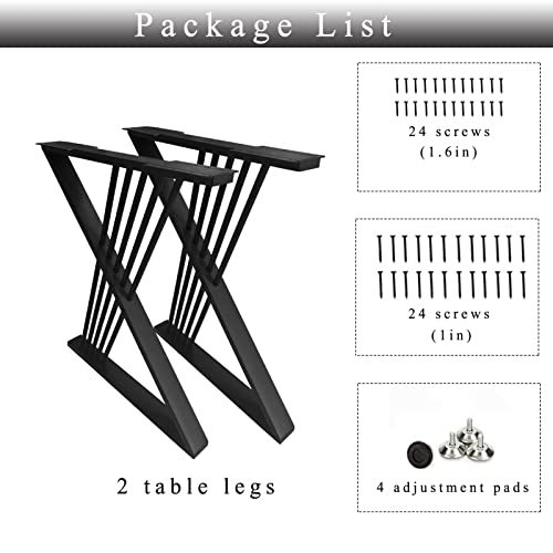 Zsyhcx Table Legs，Metal Table Legs Heavy Duty Metal Desk Legs Set Of 2 Diy Industrial Furniture Dining Table Legs 28 Inch Cast Iron Legs Computer Desk Legs ( Color : A , Size : 28In*24In ) #TOP2