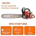 58CC Gas Chainsaw with 20-Inch Bar and Chain – Powerful 3.5HP Engine, Low-Kickback Chain Saw for Tree Trimming, Firewood Cutting & Yard Maintenance